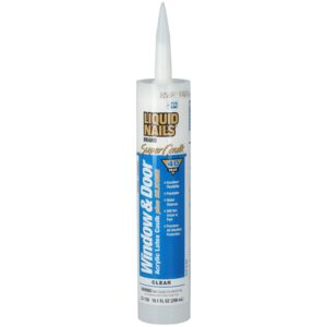 Liquid Nails Window and Door Acrylic Latex Caulk Plus Silicone Clear 299ml Liquid Nails Window and Door Acrylic Latex Caulk Plus Silicone Clear 299ml